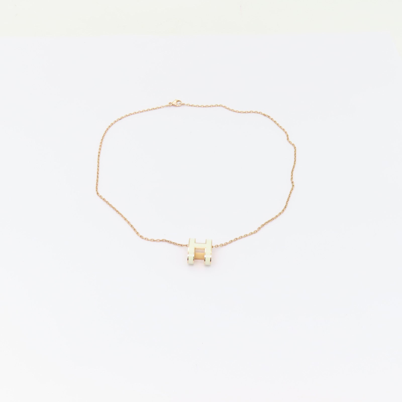 HERMES 金属Pop H Necklace项链Nata白色/金色
