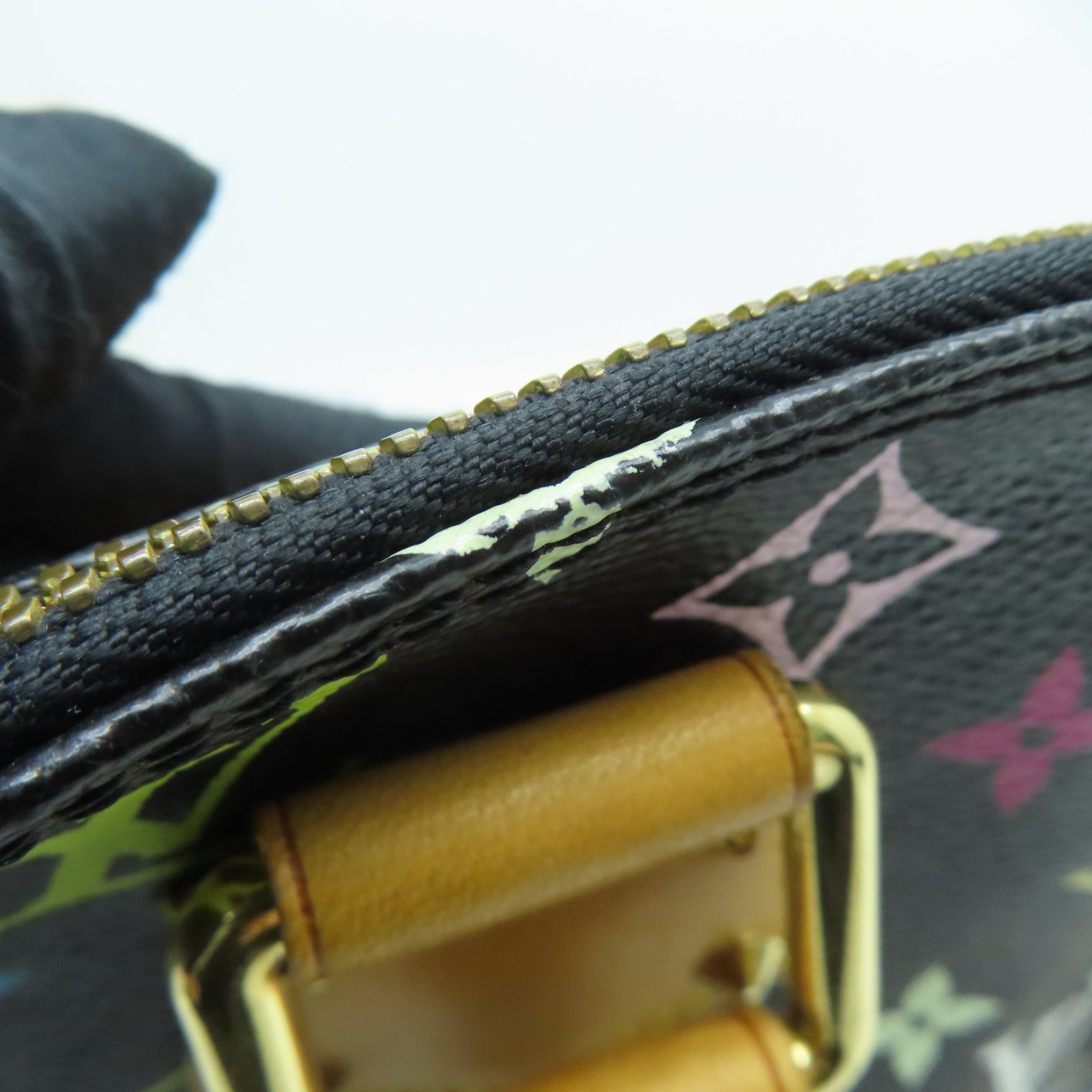 LOUIS VUITTON Monogram Multicolore Alma PM金扣手挽袋黑色彩色