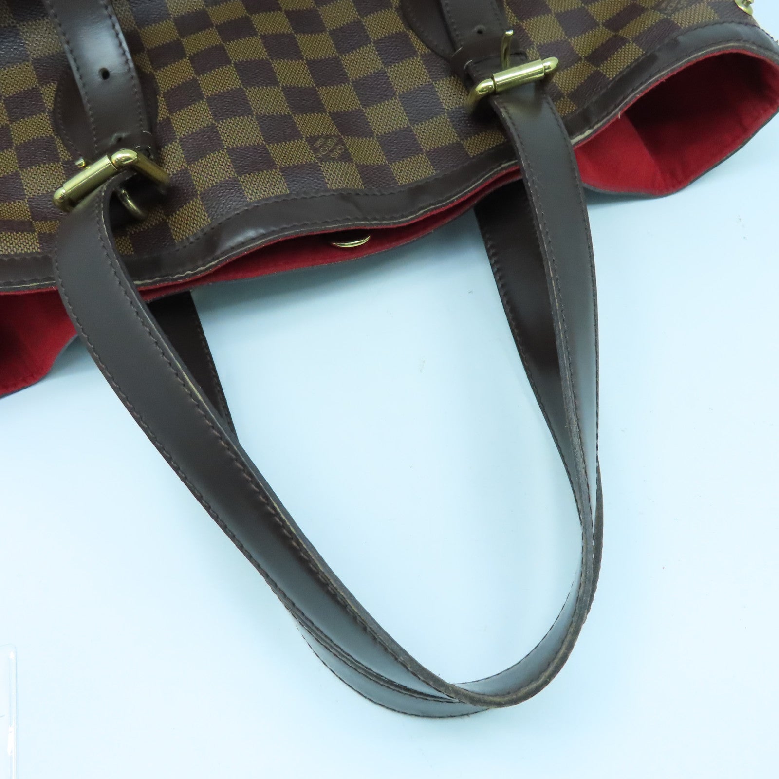 LOUIS VUITTON Damier Hampstead MM Tote Bag金扣手挽袋啡色