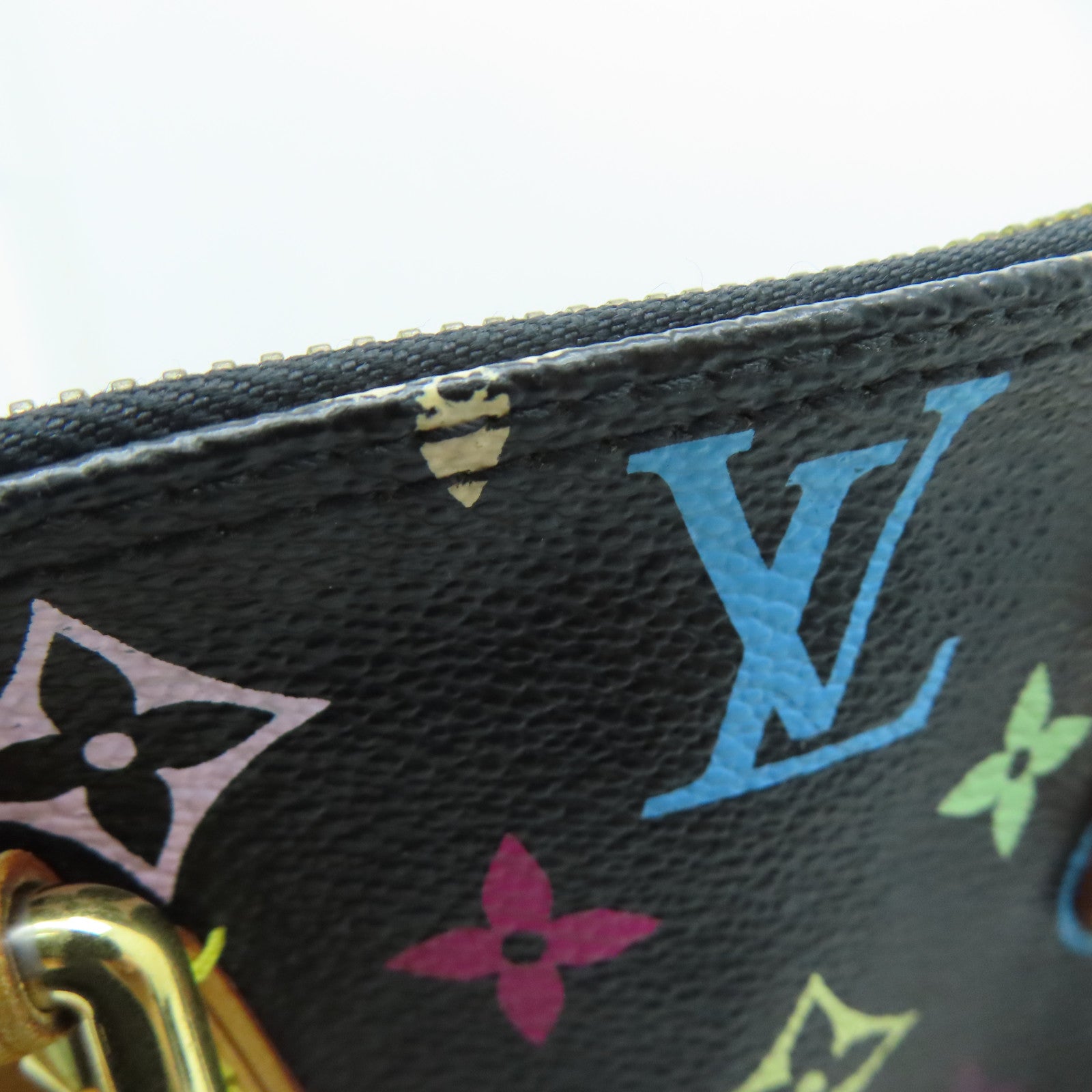 LOUIS VUITTON Monogram Multicolore Alma PM金扣手挽袋黑色彩色