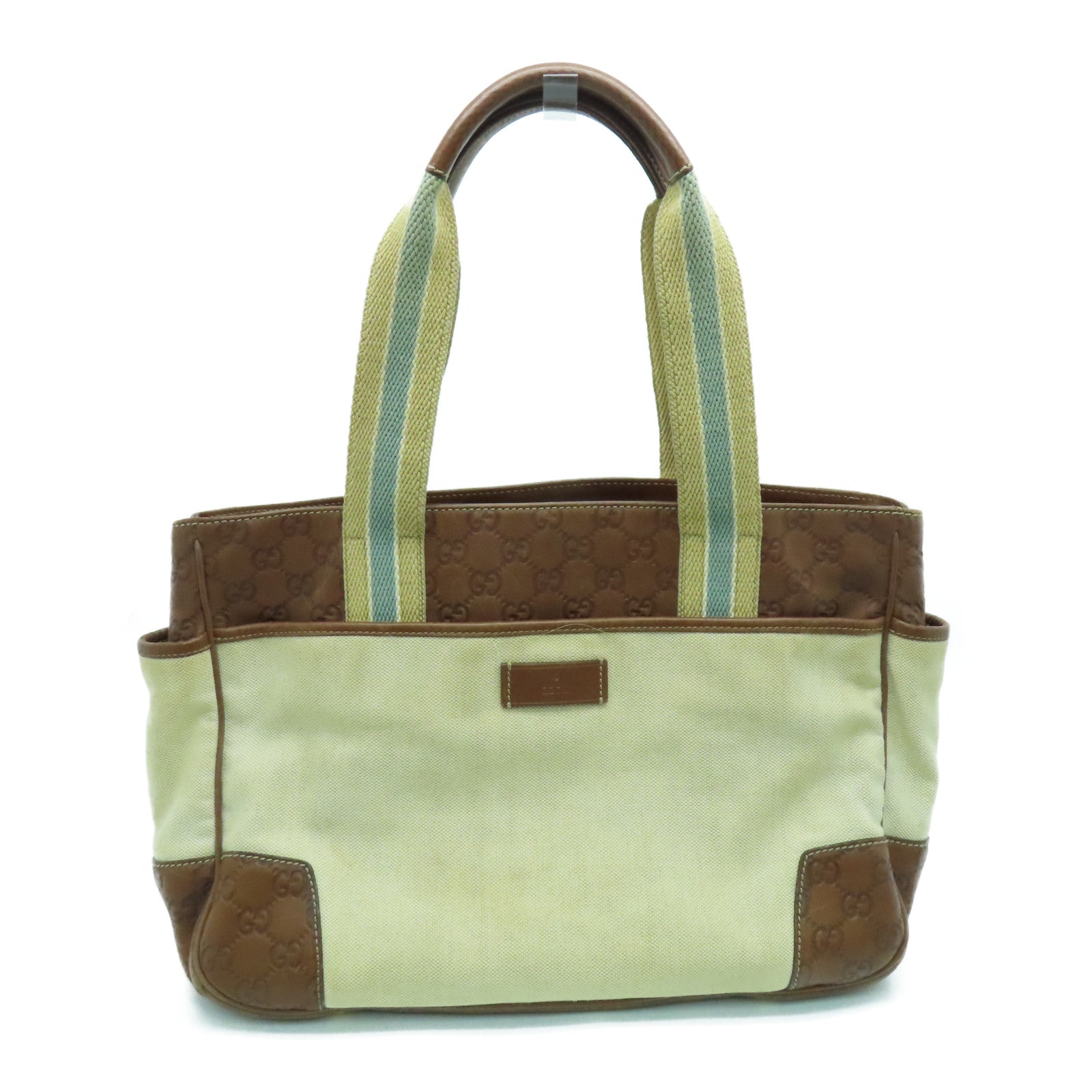 GUCCI 帆布Shoulder Bag金扣肩背袋米色啡色