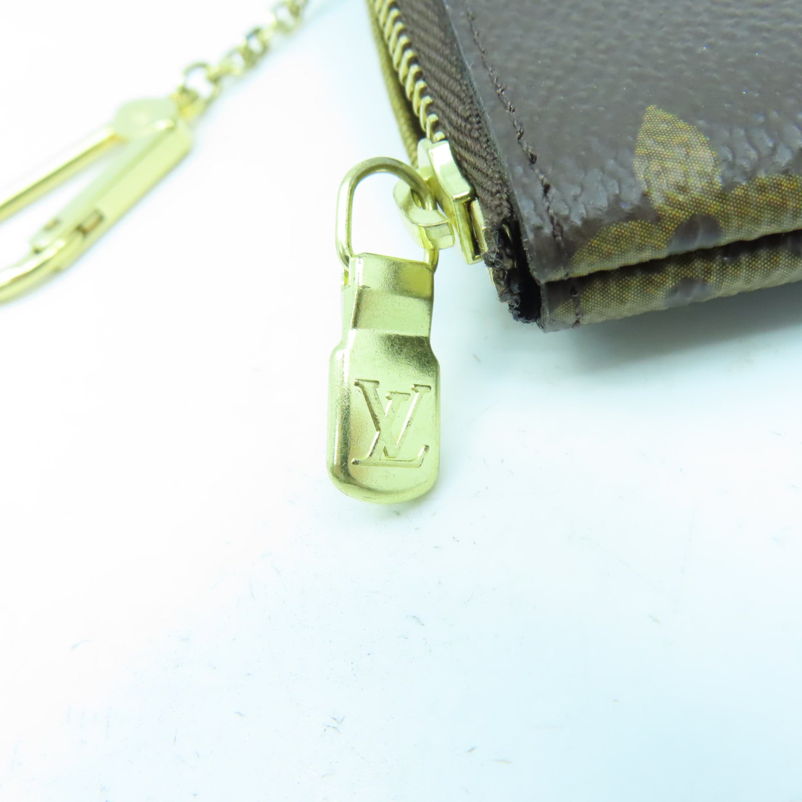 LOUIS VUITTON Monogram Key Pouch金扣鎖匙包啡色