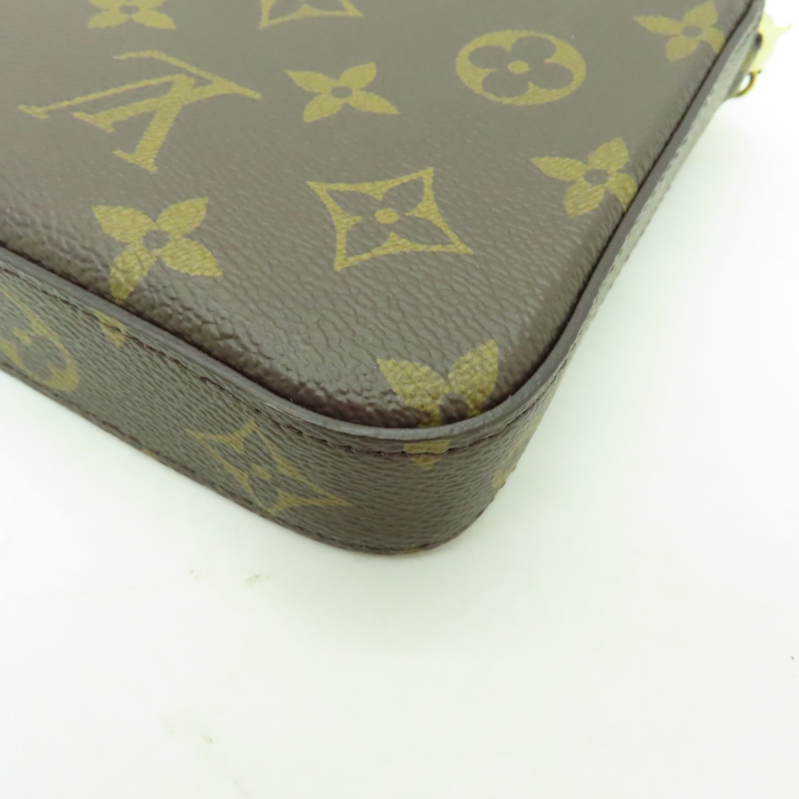 LOUIS VUITTON Monogram Felicie Pochette金扣鏈帶肩背袋棕色