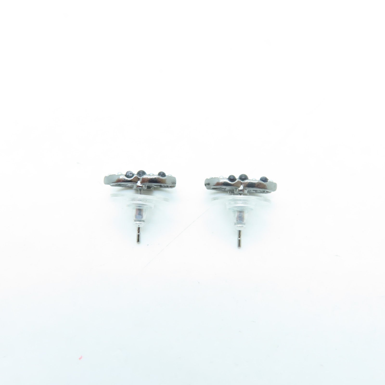 CHANEL 金屬Earrings耳環銀色/黑色