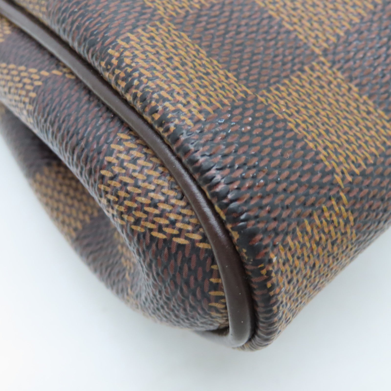 LOUIS VUITTON Damier Eva Gold Buckle Chain Shoulder Bag Brown