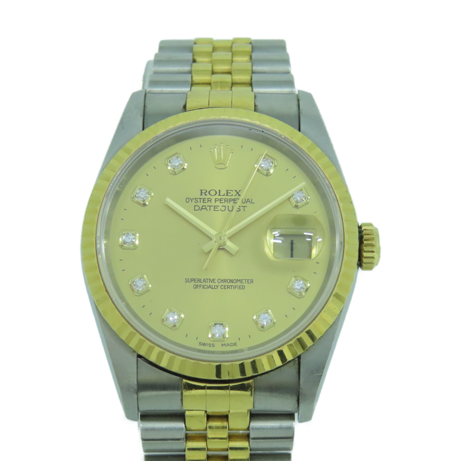 ROLEX 【激減優惠】Datejust 18K黃金/不鏽鋼手錶自動機芯金色#17.5cm
