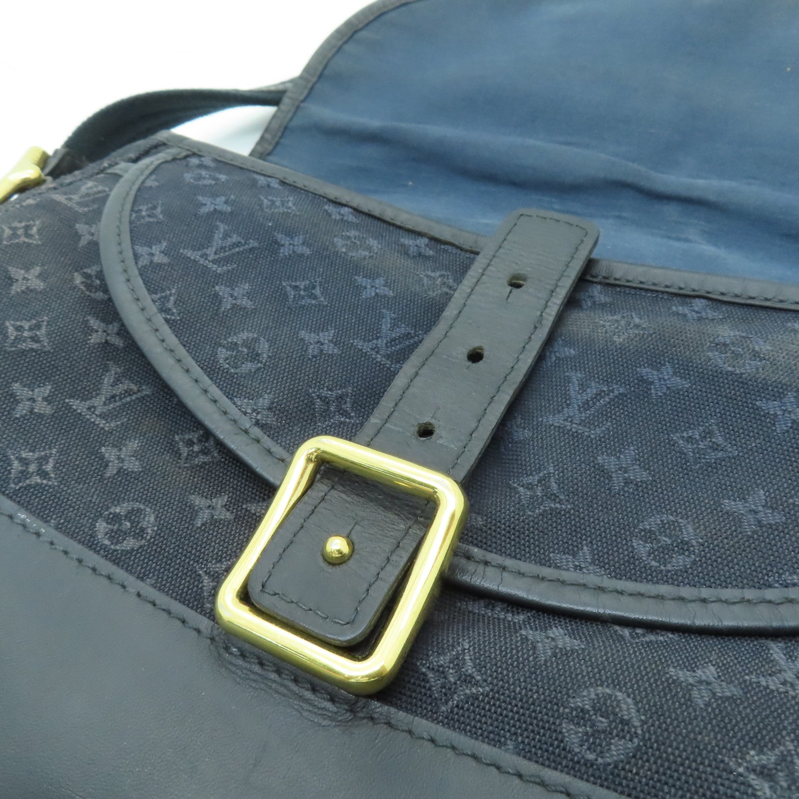 LOUIS VUITTON Monogram Mini Mini Belanger金扣肩背袋黑色