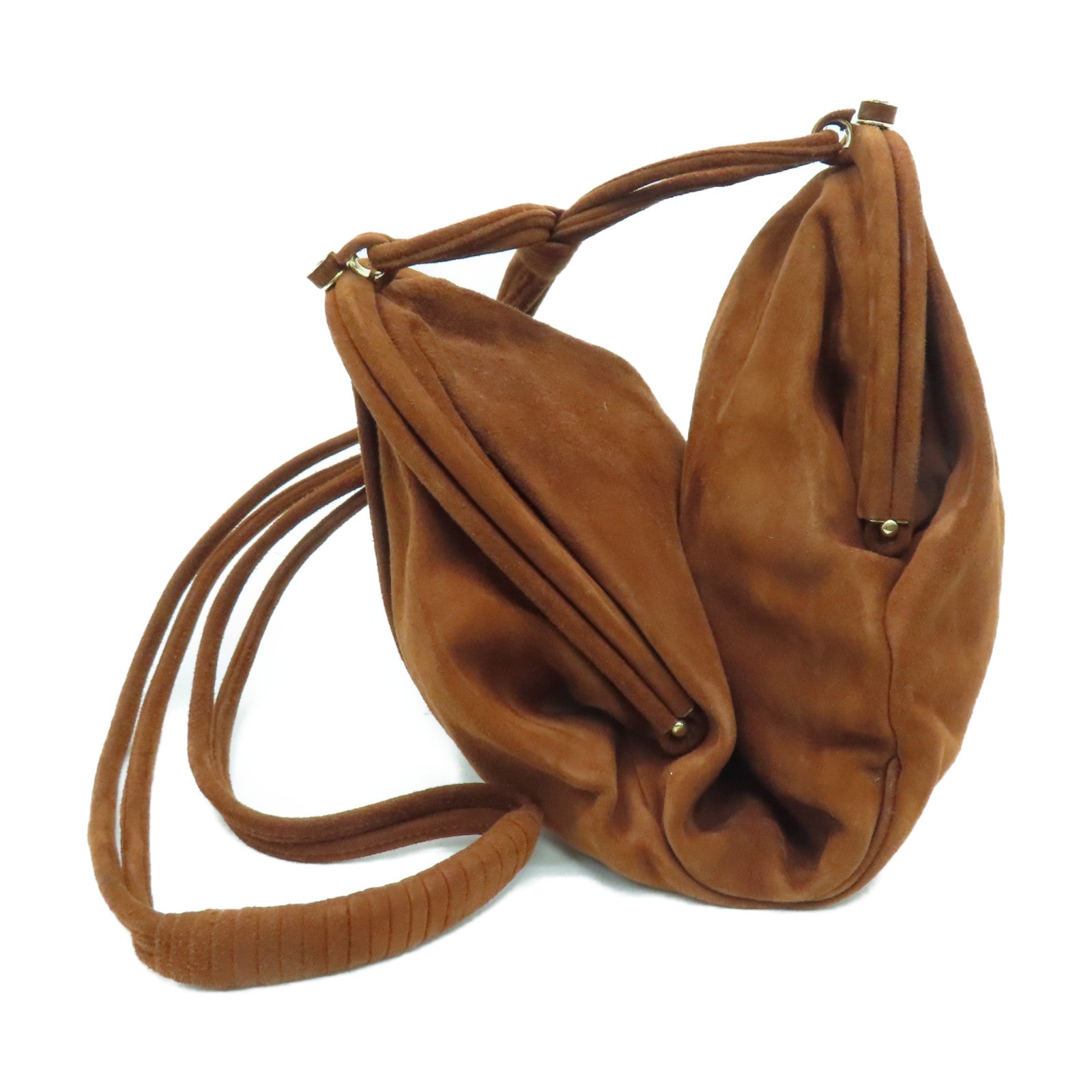 BOTTEGA VENETA 麂皮皮革Shoulder Bag金扣肩背袋啡色