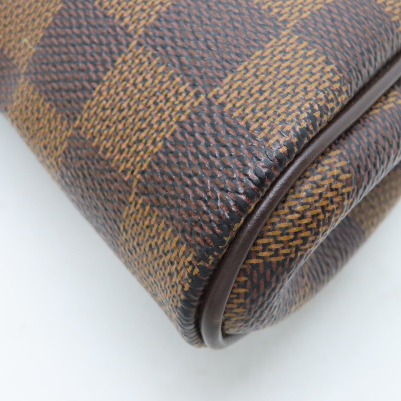 LOUIS VUITTON Damier Eva Gold Buckle Chain Shoulder Bag Brown