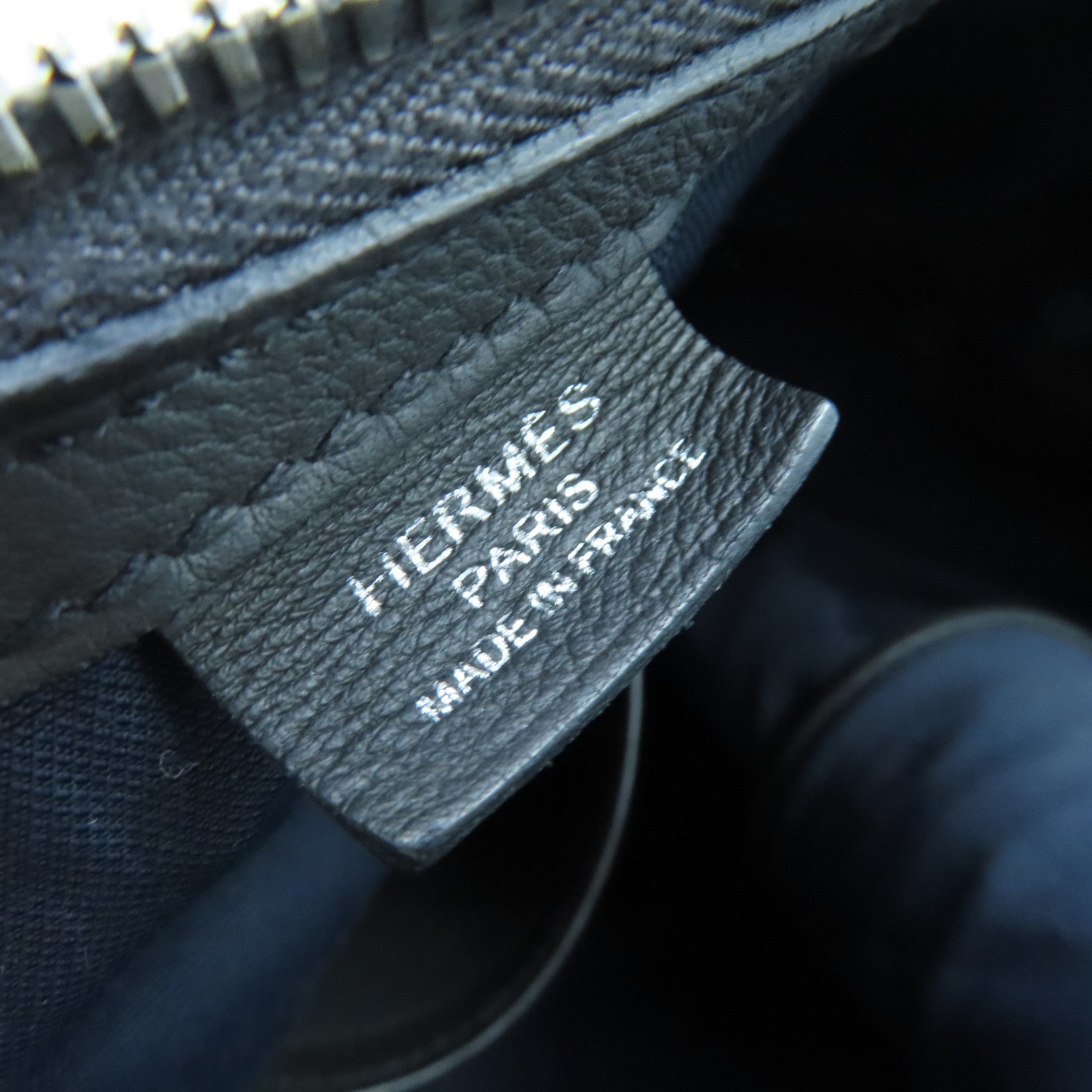 HERMES Leather Cristobal Cityslide Silver Buckle Shoulder Bag Black