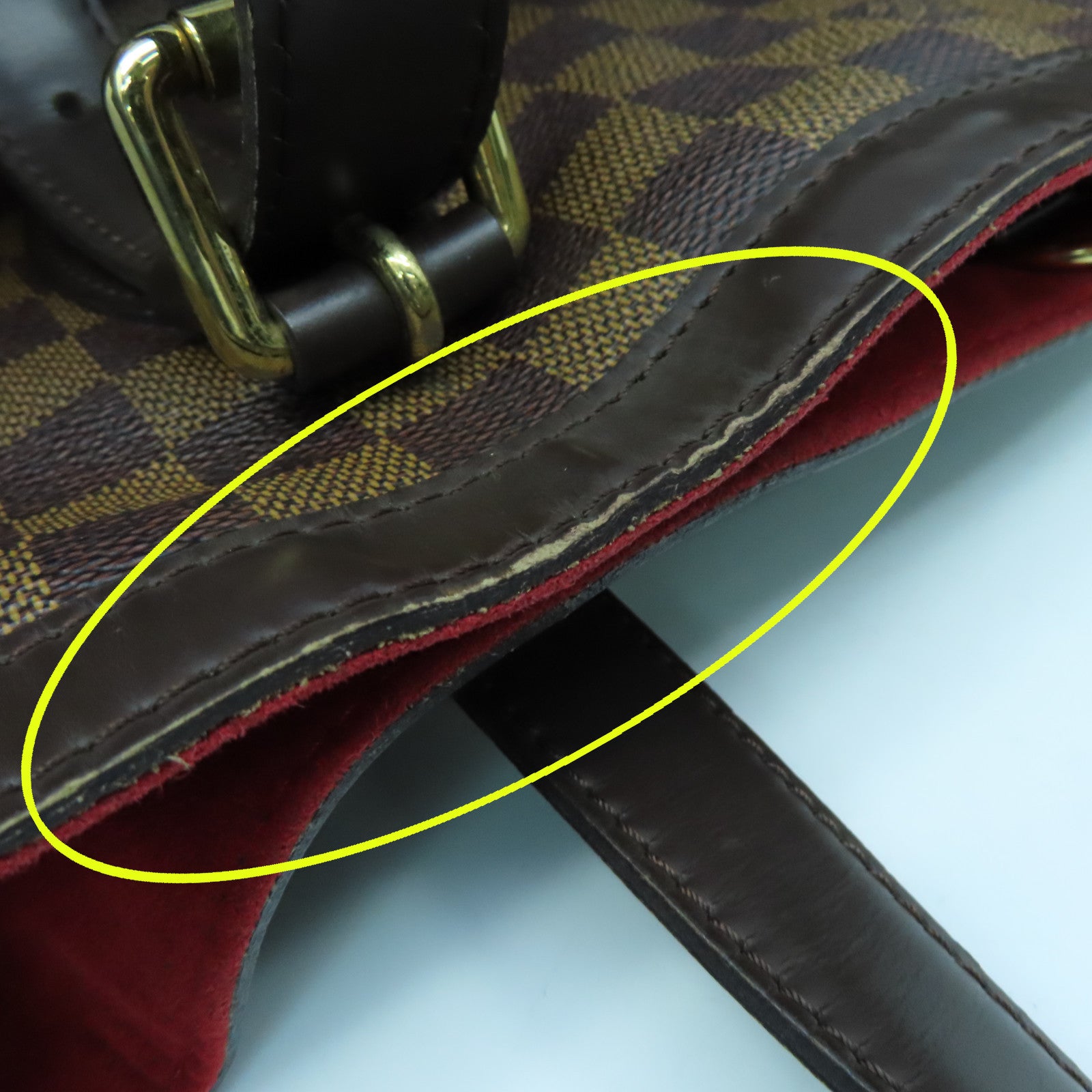 LOUIS VUITTON Damier Hampstead MM Tote Bag金扣手挽袋啡色