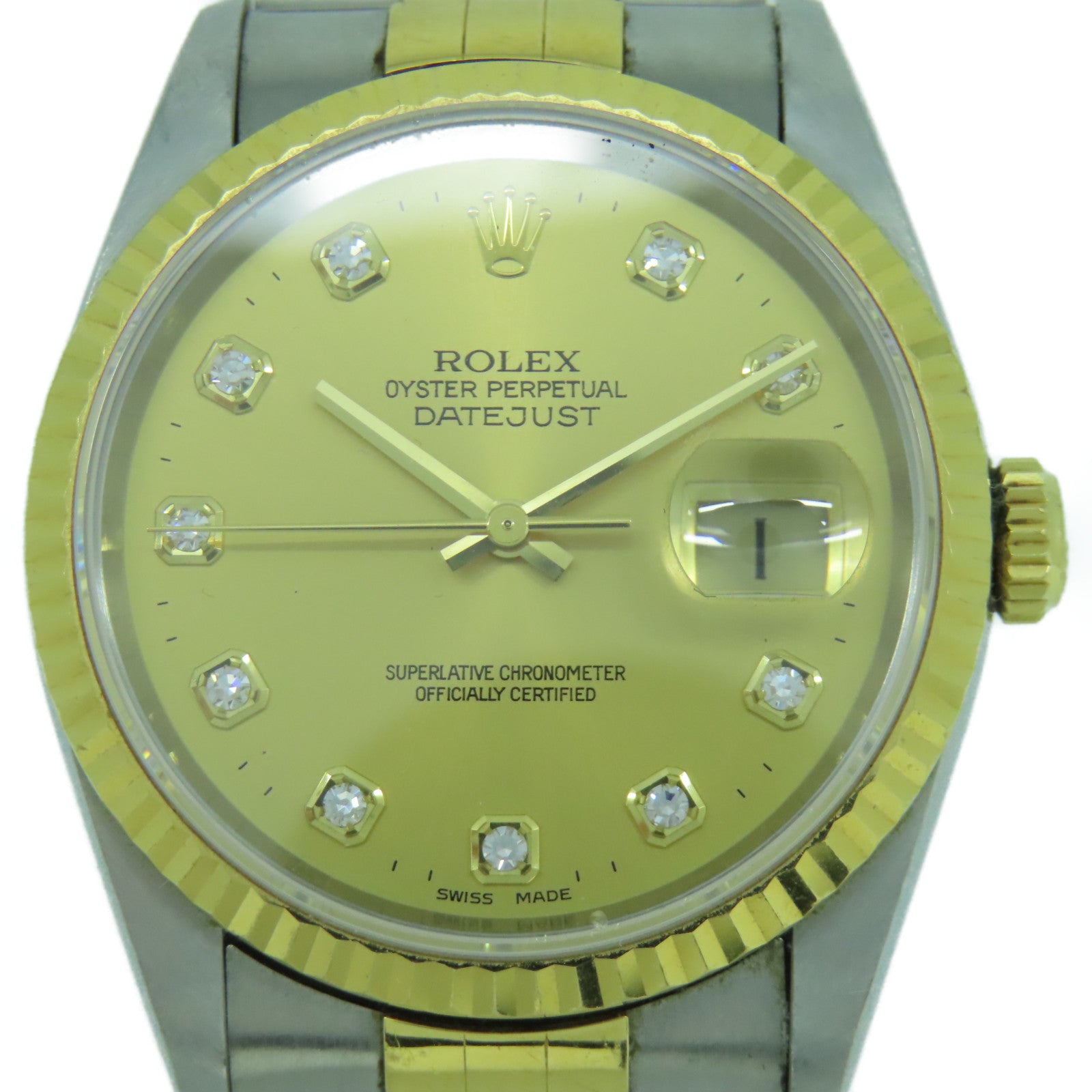 ROLEX 【激減優惠】Datejust 18K黃金/不鏽鋼手錶自動機芯金色#17.5cm