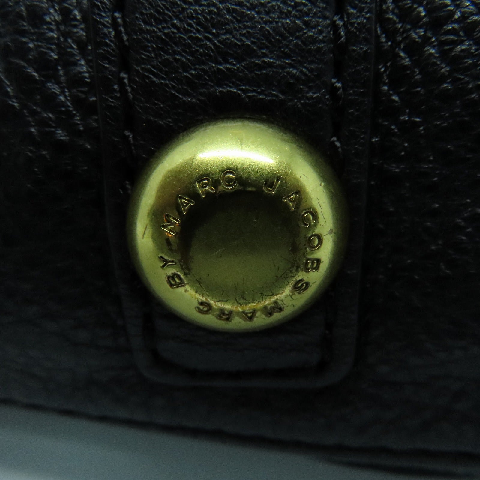 MARC JACOBS 牛皮皮革Shoulder Bag金扣肩背袋黑色