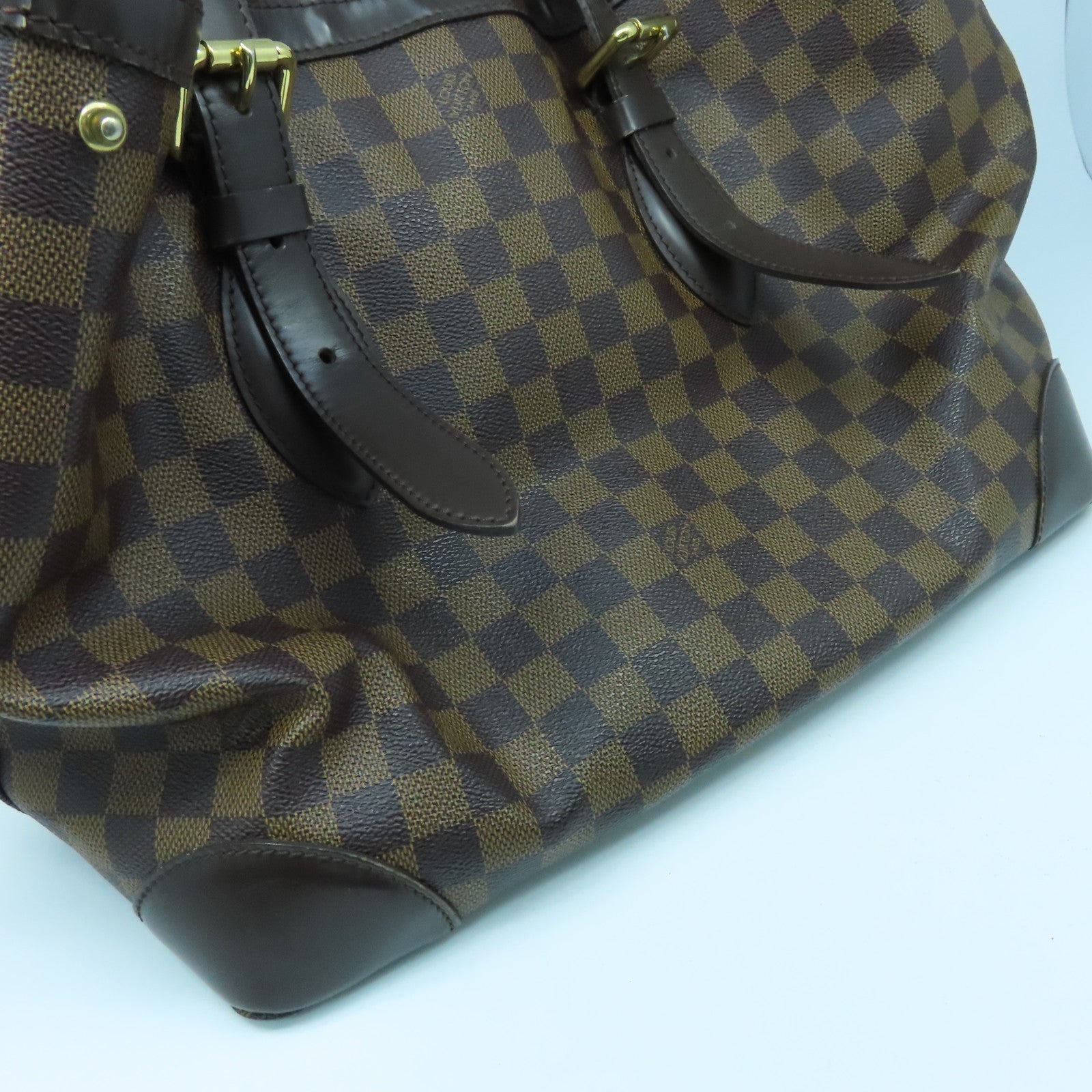 LOUIS VUITTON Damier Hampstead MM Tote Bag金扣手挽袋啡色