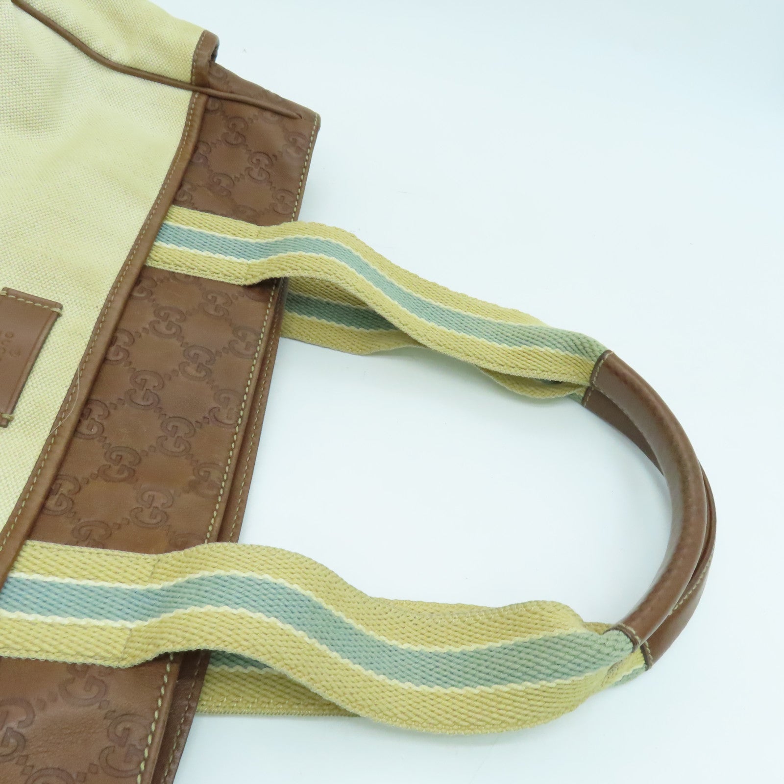 GUCCI 帆布Shoulder Bag金扣肩背袋米色啡色