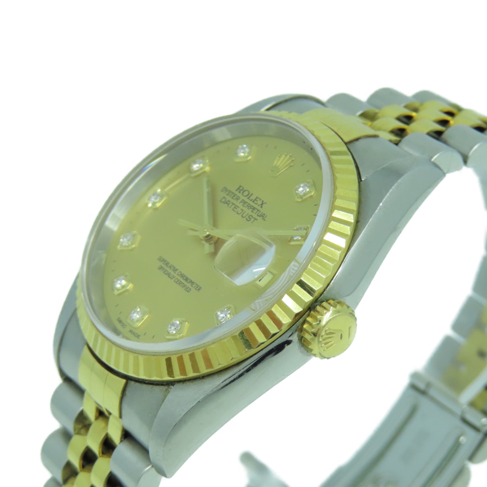 ROLEX 【激減優惠】Datejust 18K黃金/不鏽鋼手錶自動機芯金色#17.5cm
