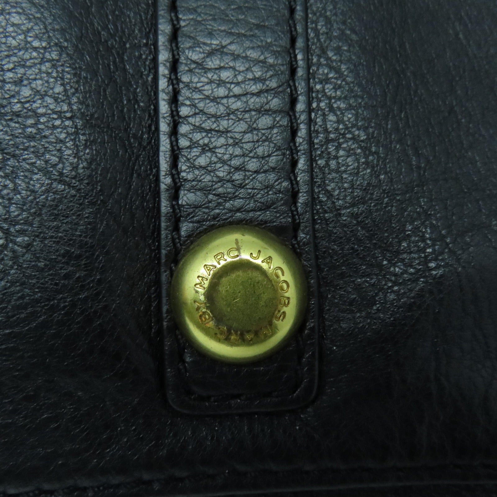 MARC JACOBS 牛皮皮革Shoulder Bag金扣肩背袋黑色