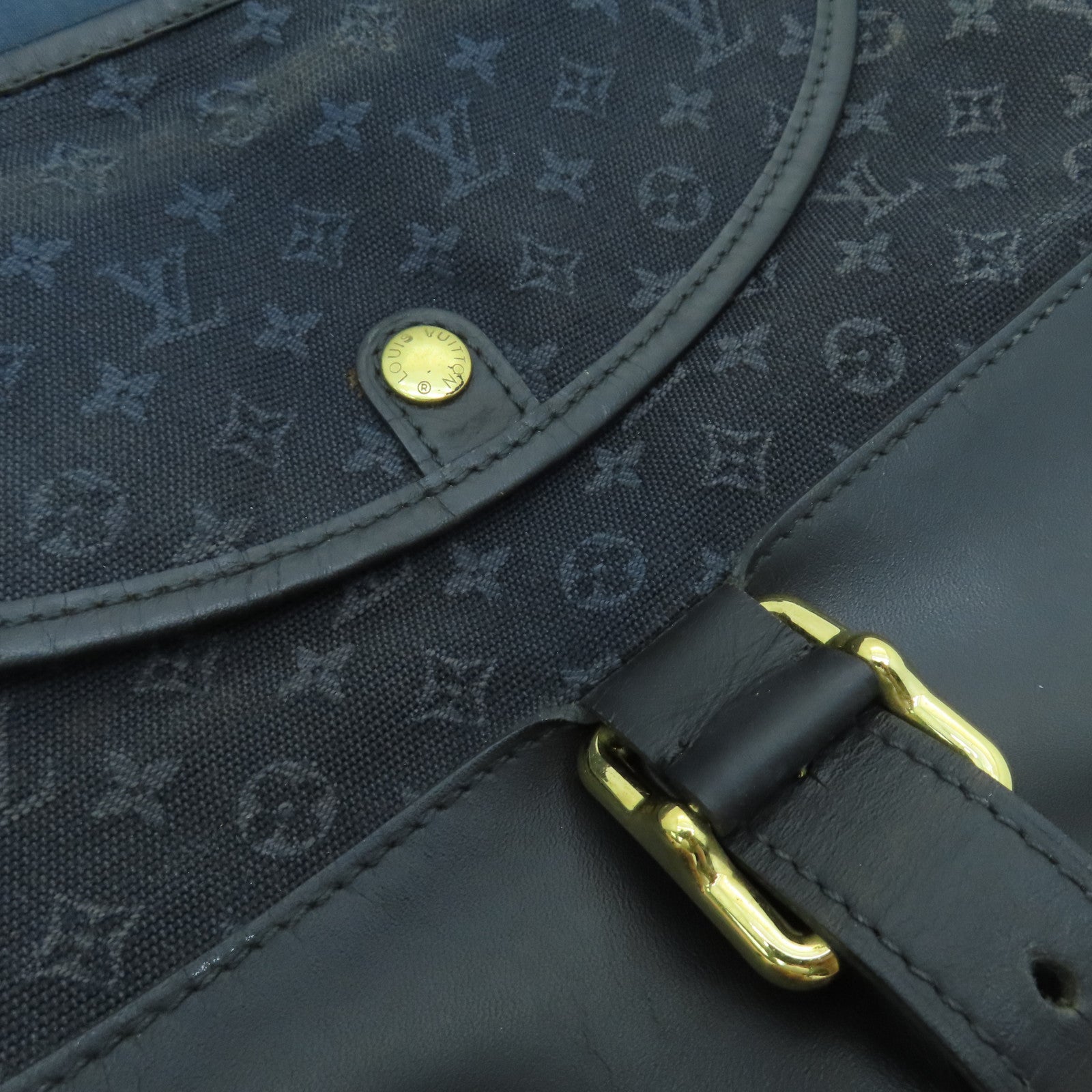 LOUIS VUITTON Monogram Mini Mini Belanger金扣肩背袋黑色