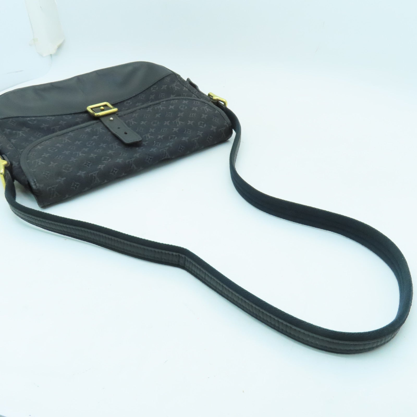 LOUIS VUITTON Monogram Mini Mini Belanger金扣肩背袋黑色