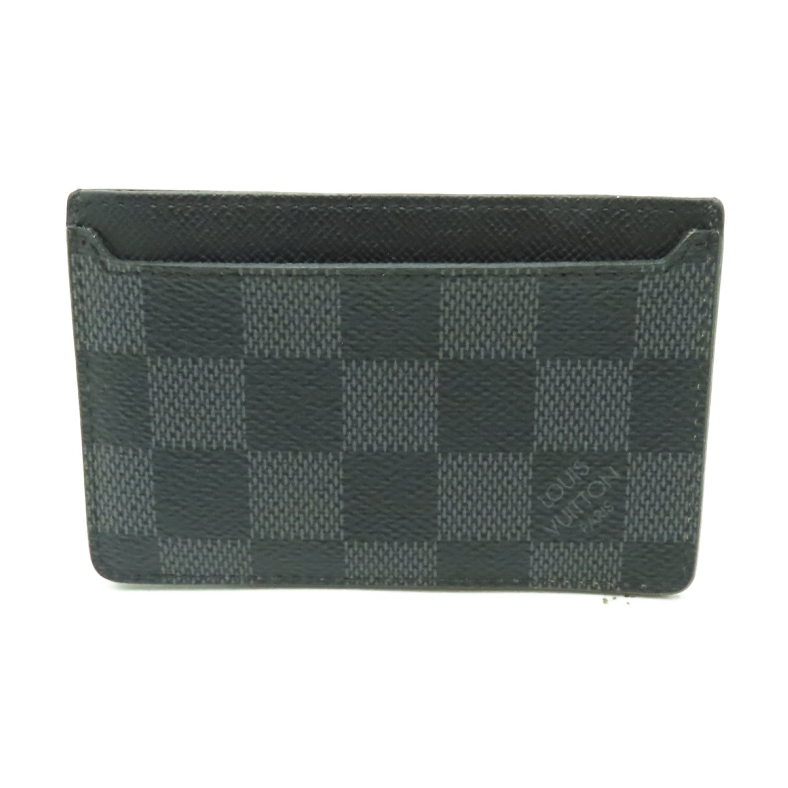 LOUIS VUITTON Damier Graphite Card Case銀扣卡片套黒色/灰色
