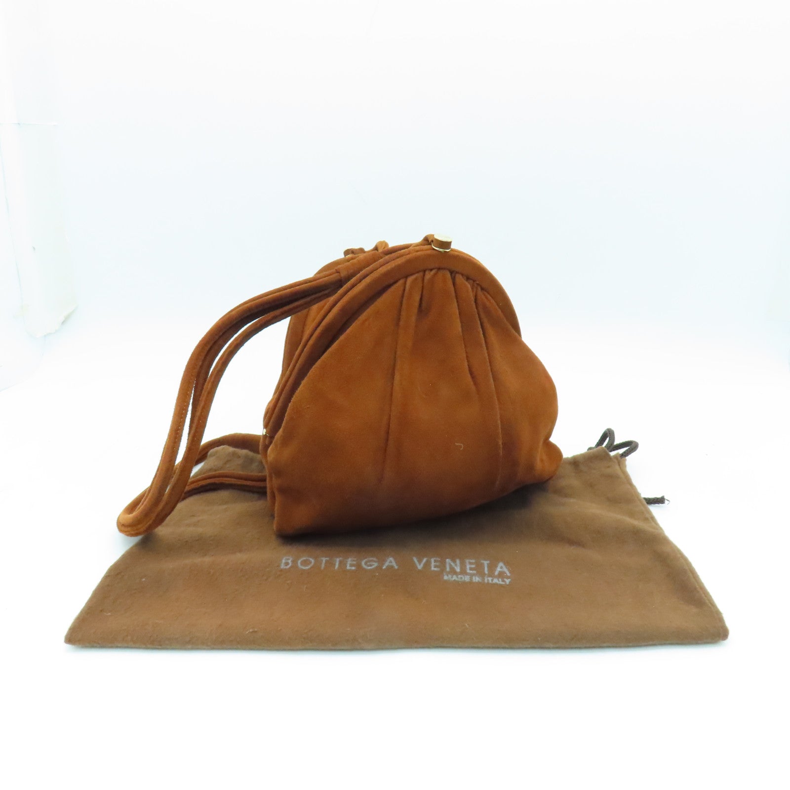 BOTTEGA VENETA 麂皮皮革Shoulder Bag金扣肩背袋啡色