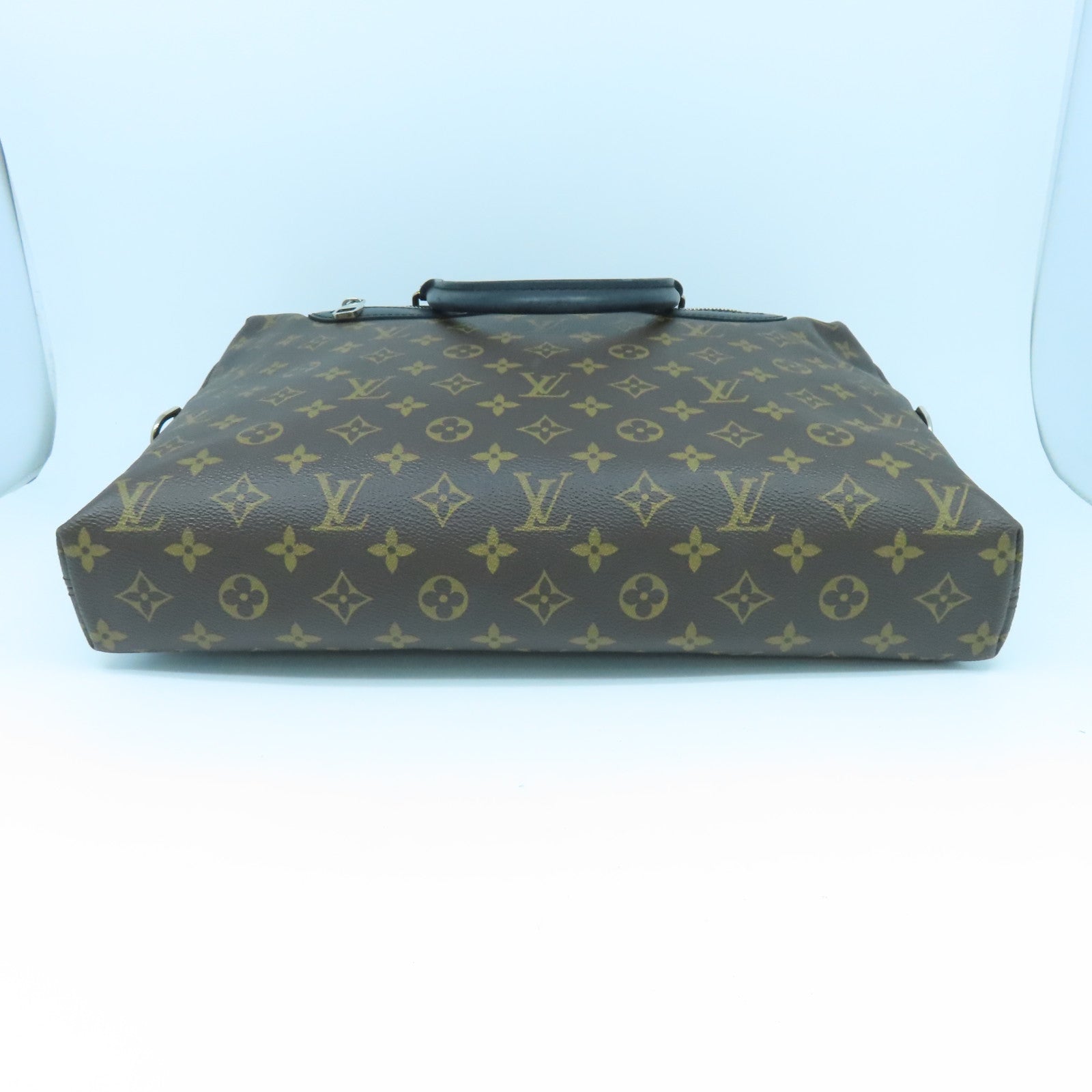 LOUIS VUITTON Monogram Briefcase Silver Buckle Brown/Black