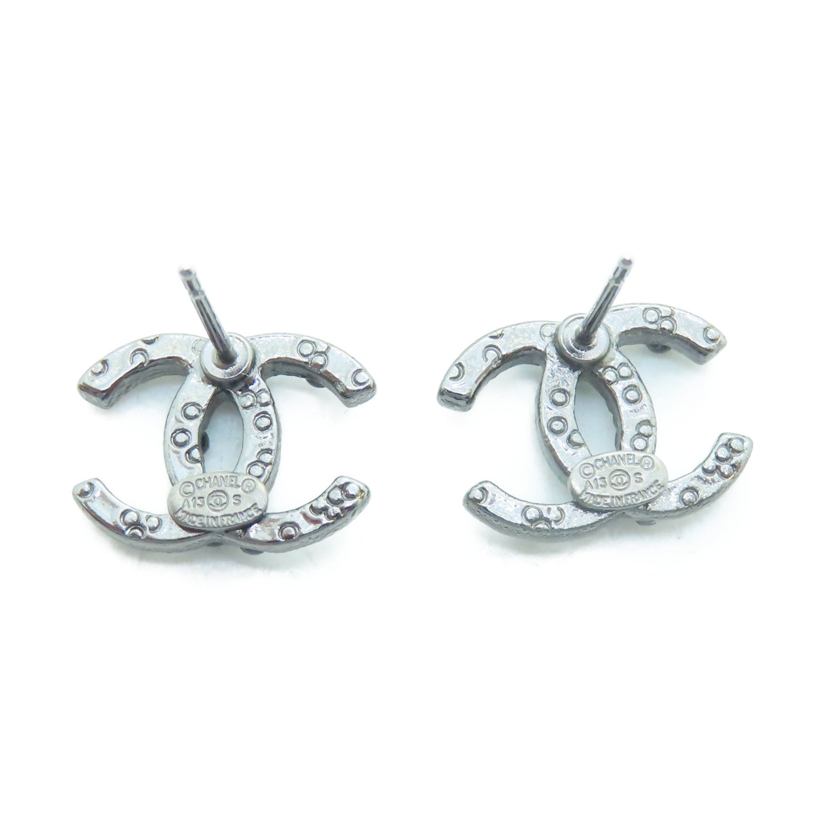 CHANEL 金屬Earrings耳環銀色/黑色