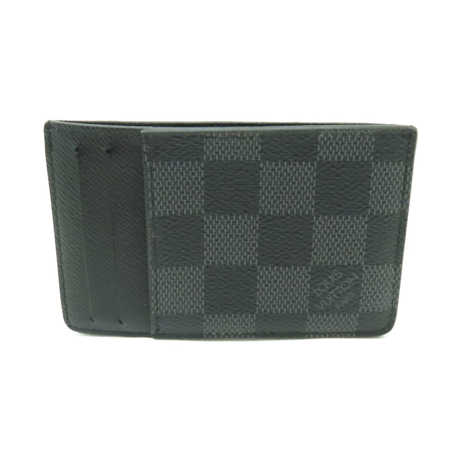 LOUIS VUITTON Damier Graphite Card Case銀扣卡片套黒色/灰色