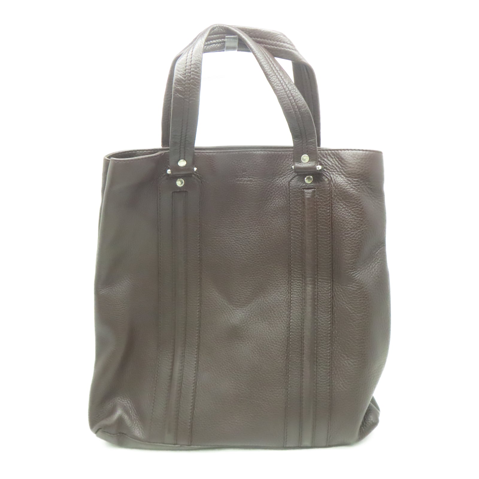 GUCCI 牛皮皮革Hand Bag银扣手挽袋棕色