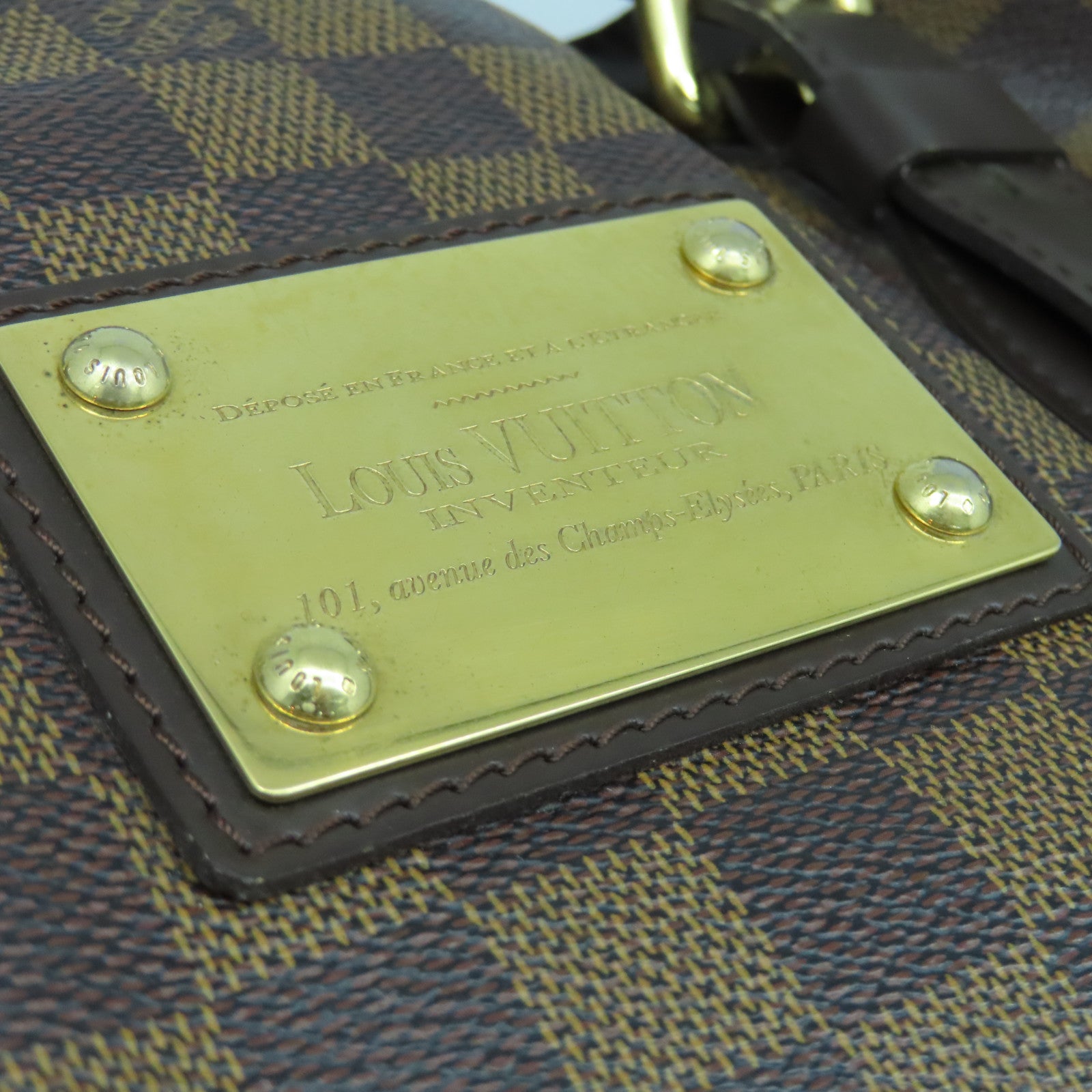 LOUIS VUITTON Damier Hampstead MM Tote Bag金扣手挽袋啡色