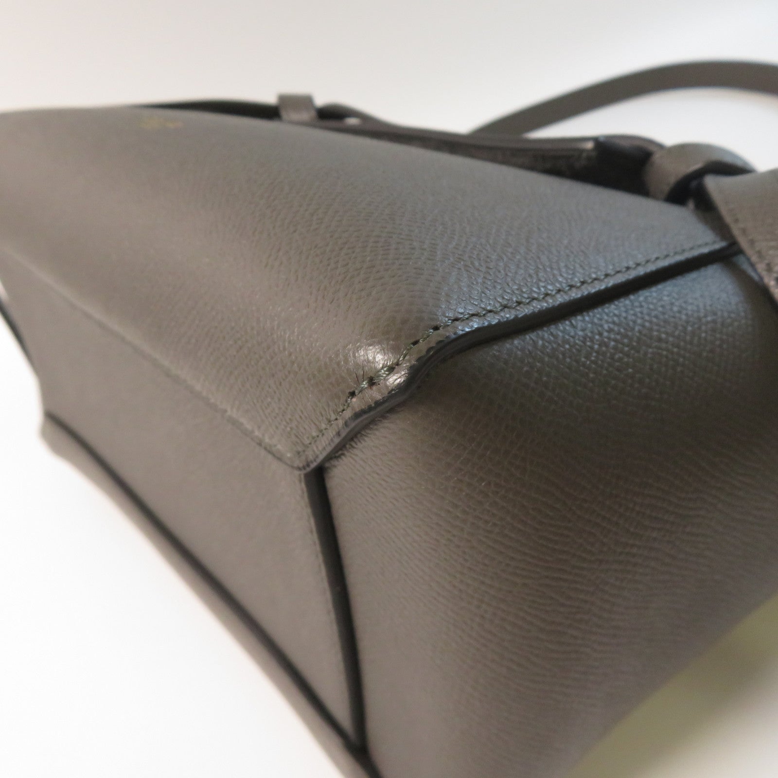 CELINE 牛皮皮革Micro Belt Bag金扣手挽肩背兩用袋灰色