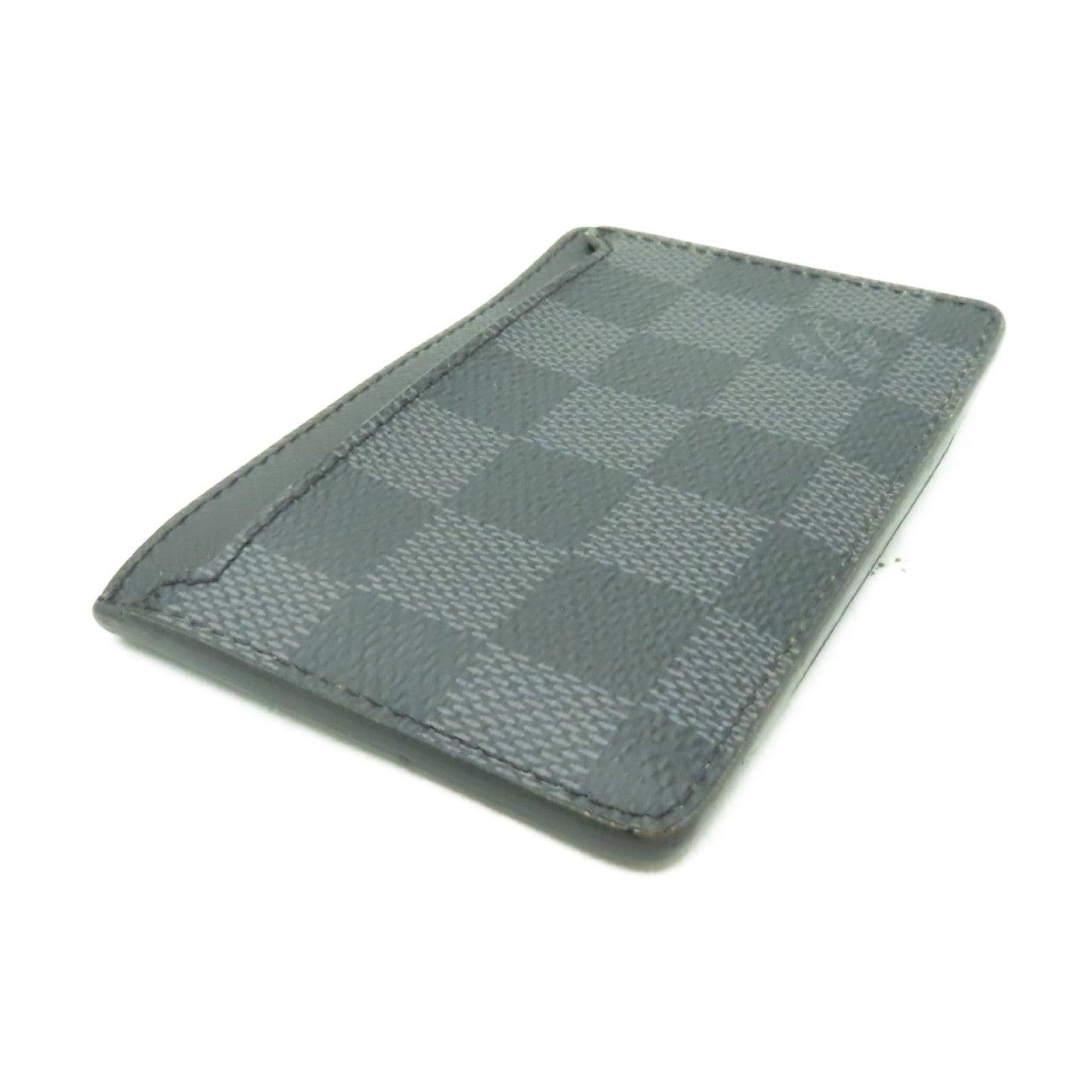 LOUIS VUITTON Damier Graphite Card Case銀扣卡片套黒色/灰色