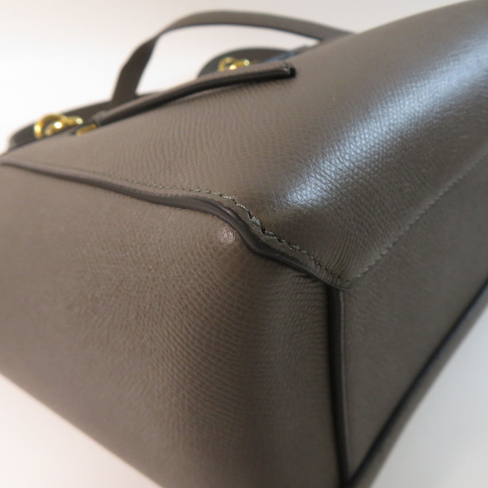 CELINE 牛皮皮革Micro Belt Bag金扣手挽肩背兩用袋灰色