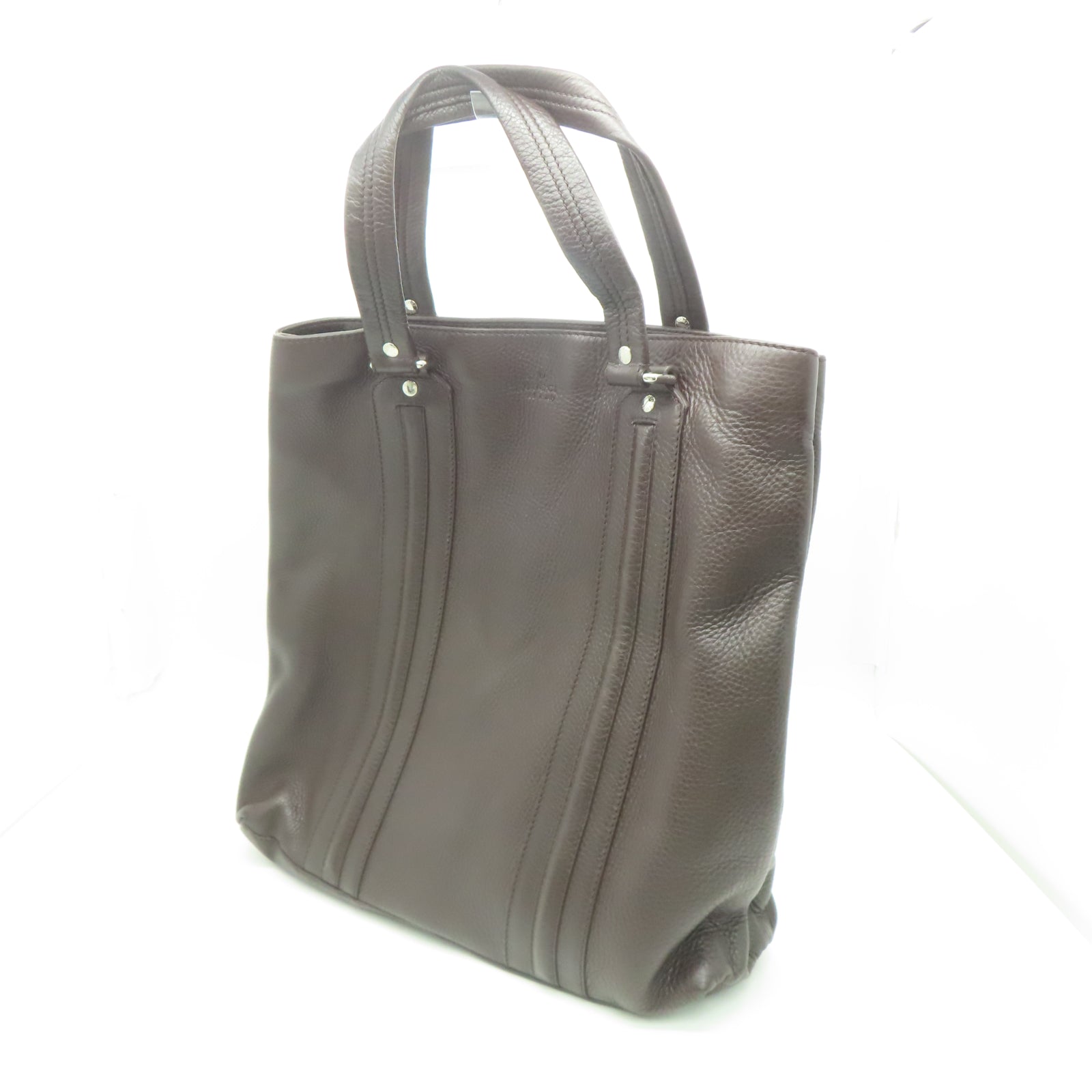 GUCCI 牛皮皮革Hand Bag银扣手挽袋棕色