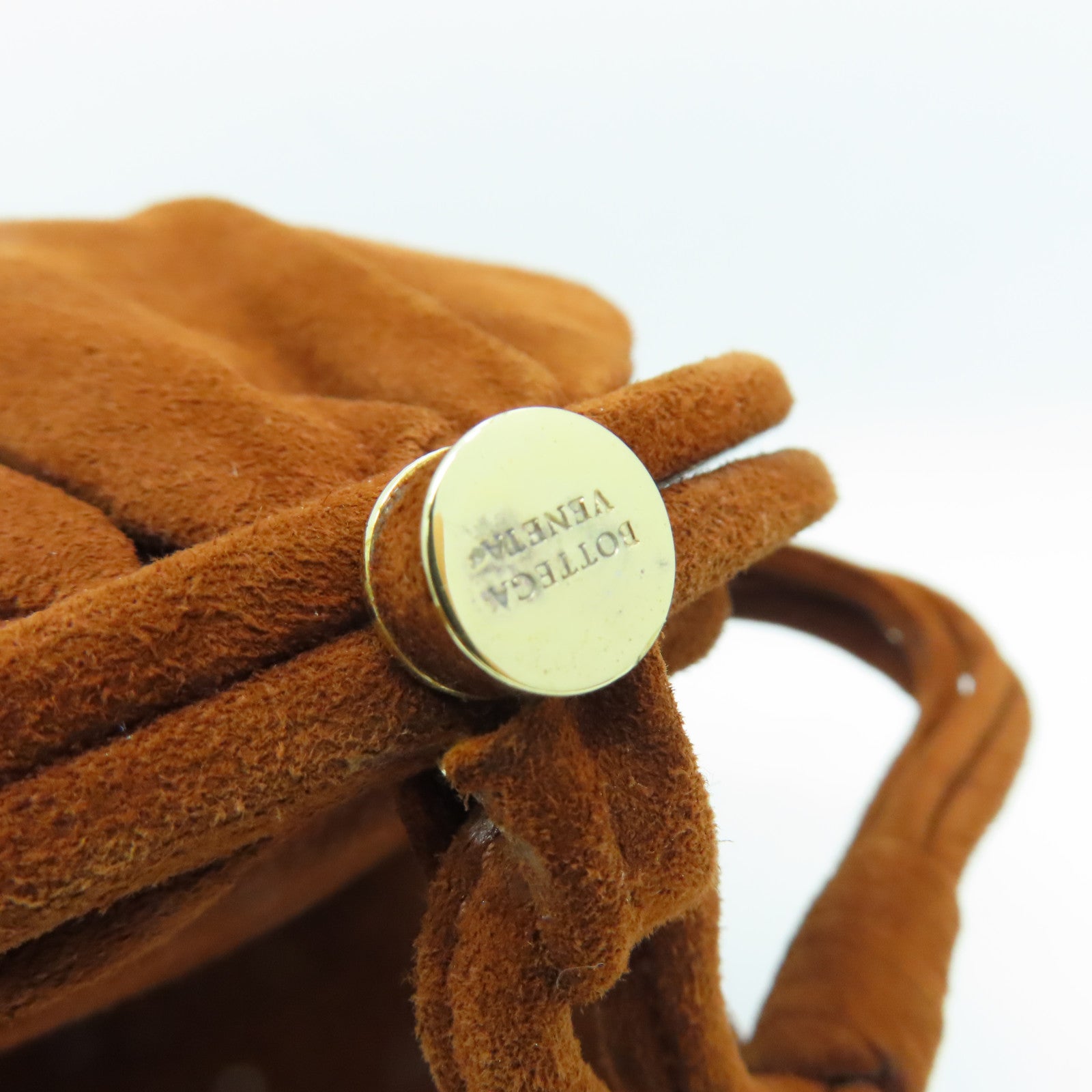 BOTTEGA VENETA 麂皮皮革Shoulder Bag金扣肩背袋啡色