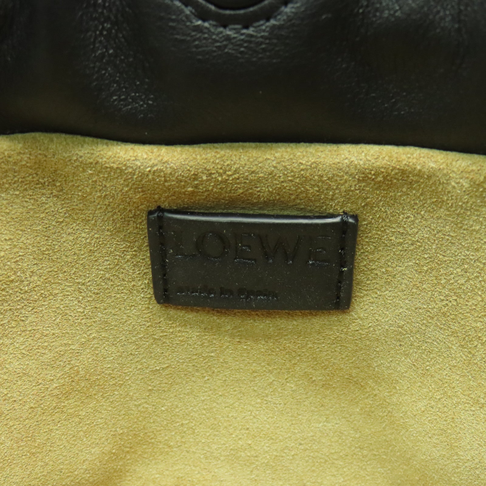 LOEWE 羊皮皮革Mini Flamenco Clutch With Chain金扣鏈帶肩背袋黑色