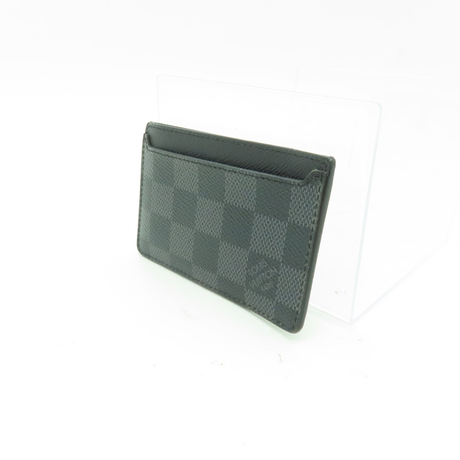 LOUIS VUITTON Damier Graphite Card Case銀扣卡片套黒色/灰色