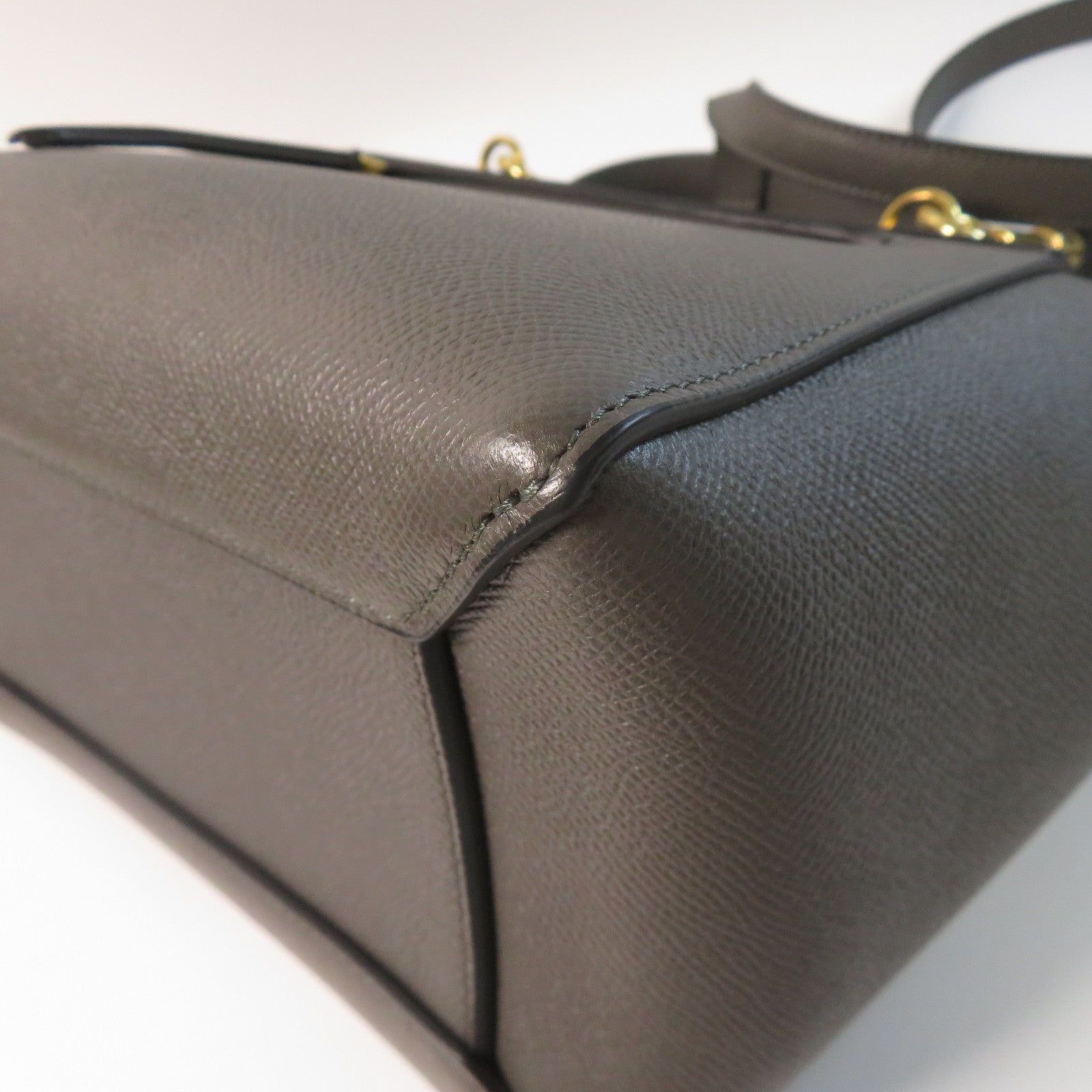 CELINE 牛皮皮革Micro Belt Bag金扣手挽肩背兩用袋灰色