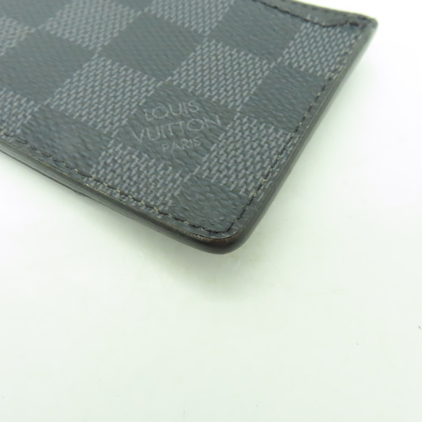 LOUIS VUITTON Damier Graphite Card Case銀扣卡片套黒色/灰色