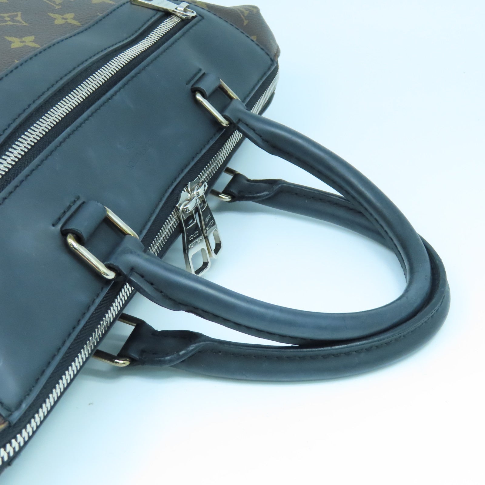 LOUIS VUITTON Monogram Briefcase Silver Buckle Brown/Black