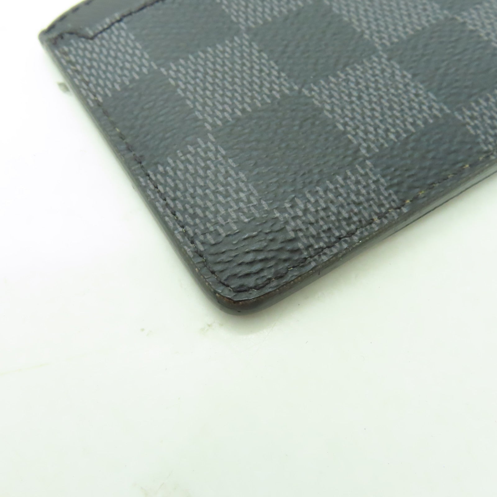 LOUIS VUITTON Damier Graphite Card Case銀扣卡片套黒色/灰色