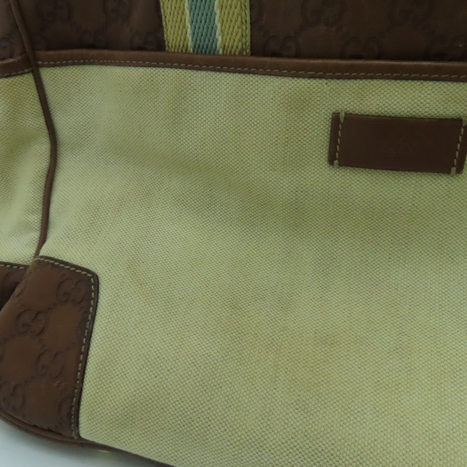 GUCCI 帆布Shoulder Bag金扣肩背袋米色啡色