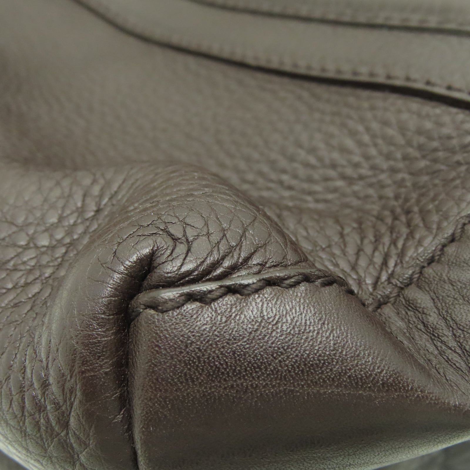 GUCCI 牛皮皮革Hand Bag银扣手挽袋棕色