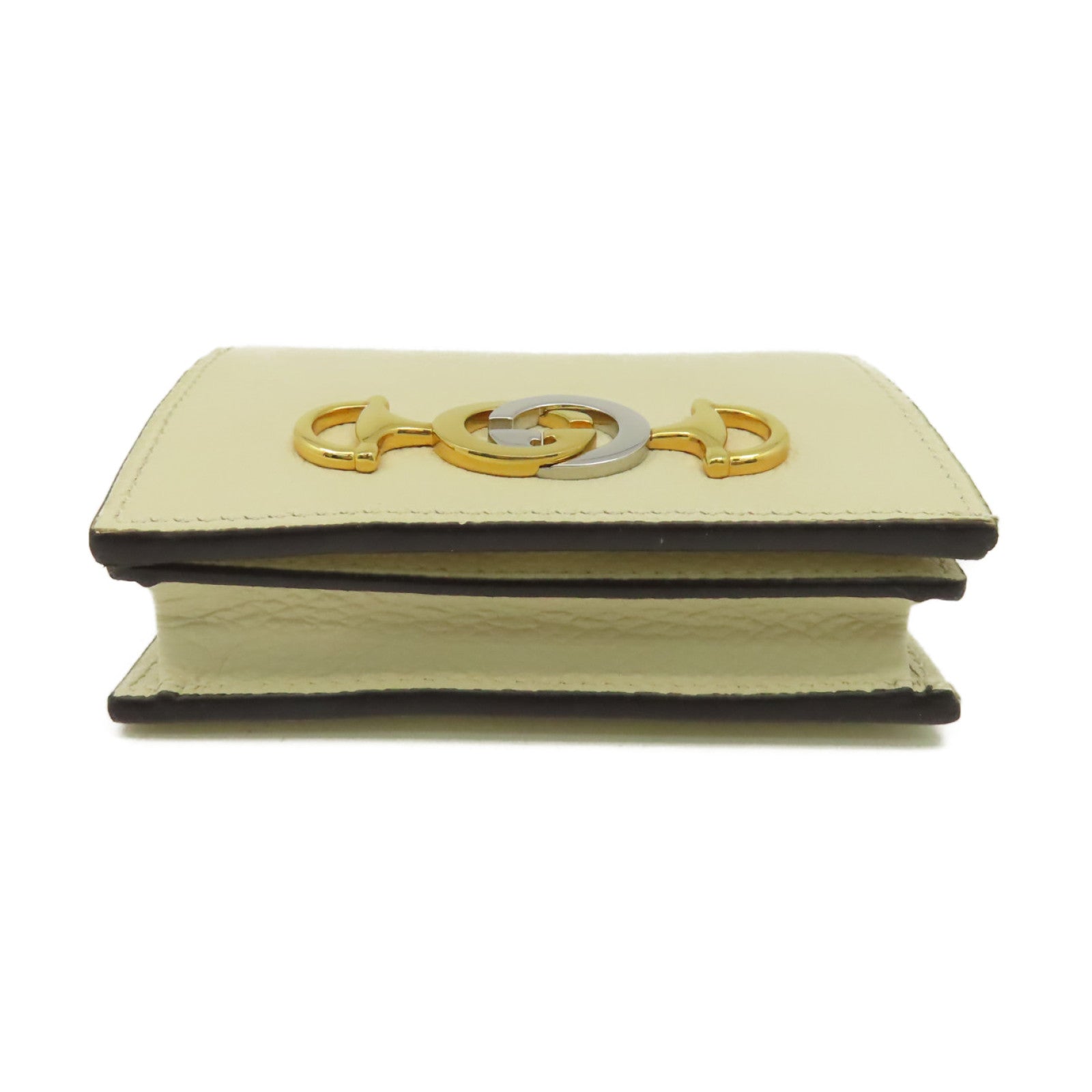 GUCCI 牛皮皮革Chain Wallet錢包米白色