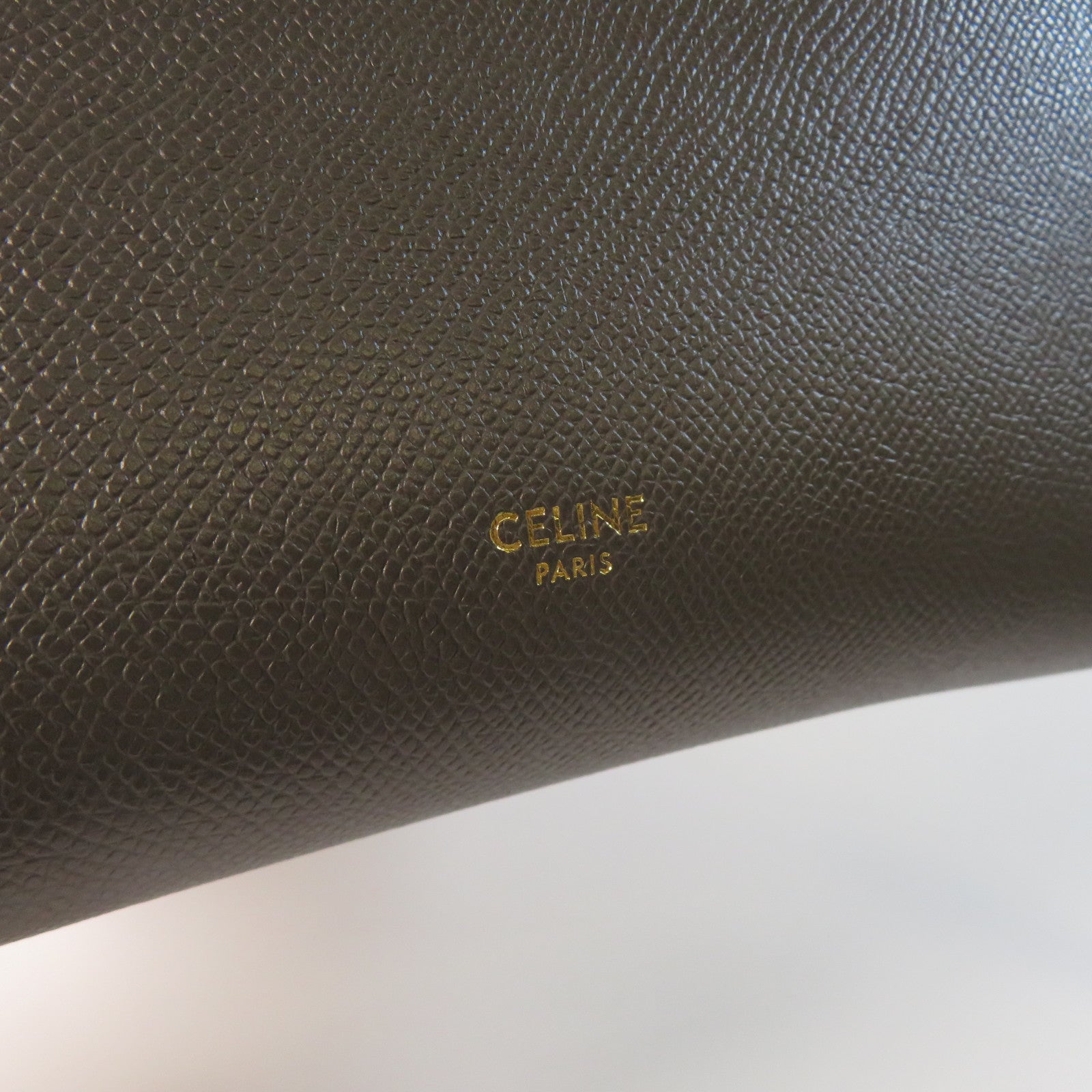 CELINE 牛皮皮革Micro Belt Bag金扣手挽肩背兩用袋灰色