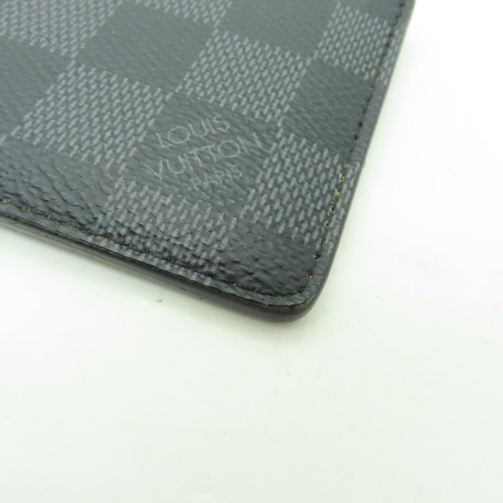 LOUIS VUITTON Damier Graphite Card Case銀扣卡片套黒色/灰色