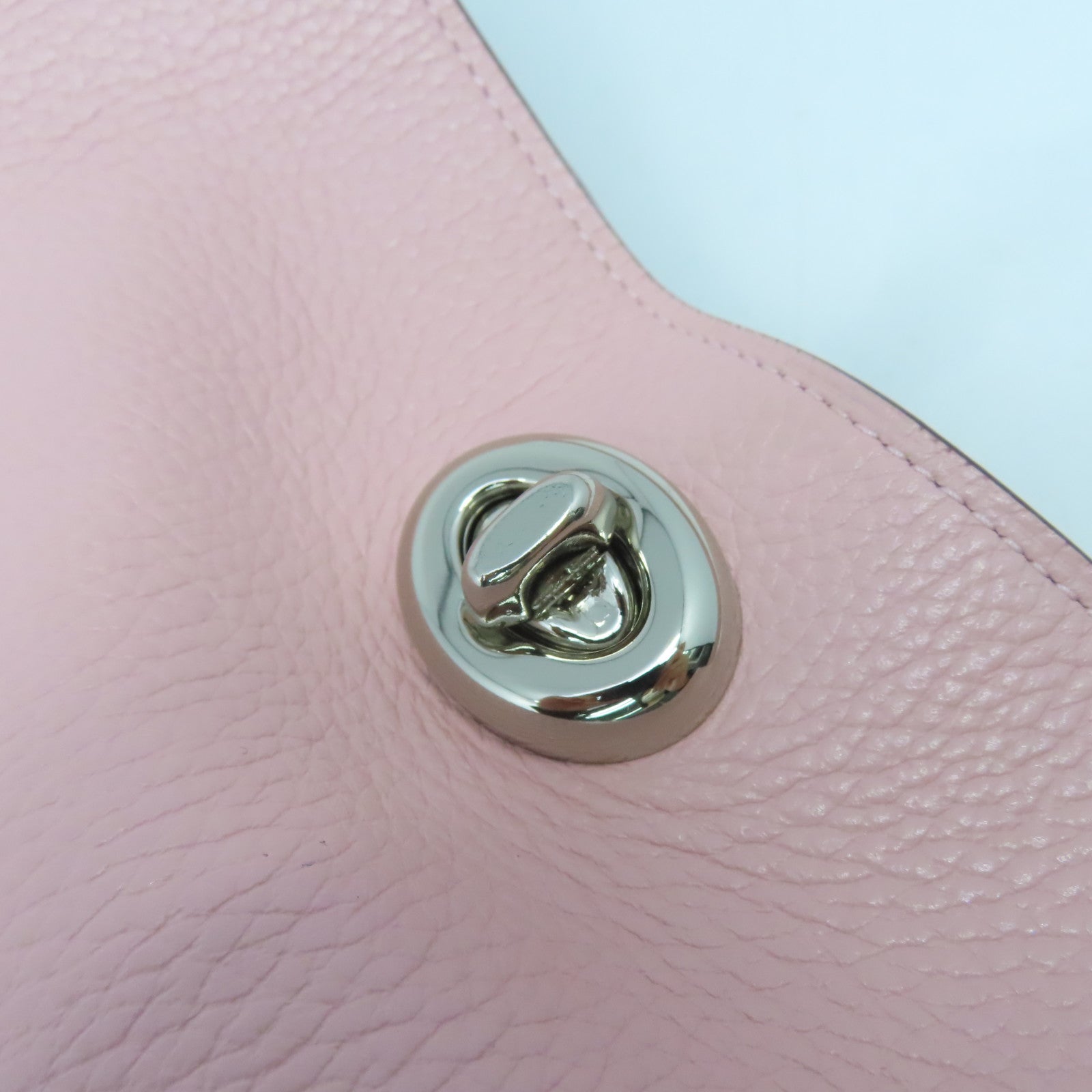 COACH 牛皮皮革Shoulder Bag銀扣肩背袋粉紅色