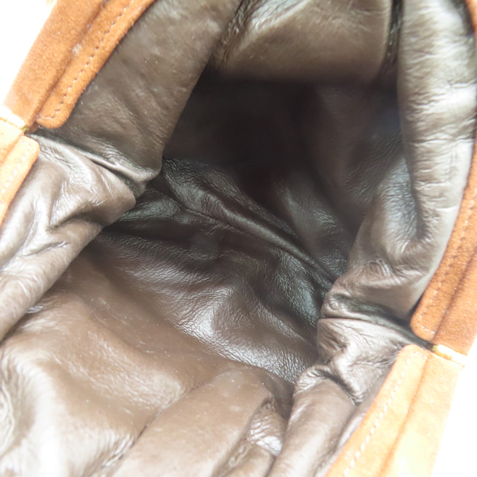 BOTTEGA VENETA 麂皮皮革Shoulder Bag金扣肩背袋啡色