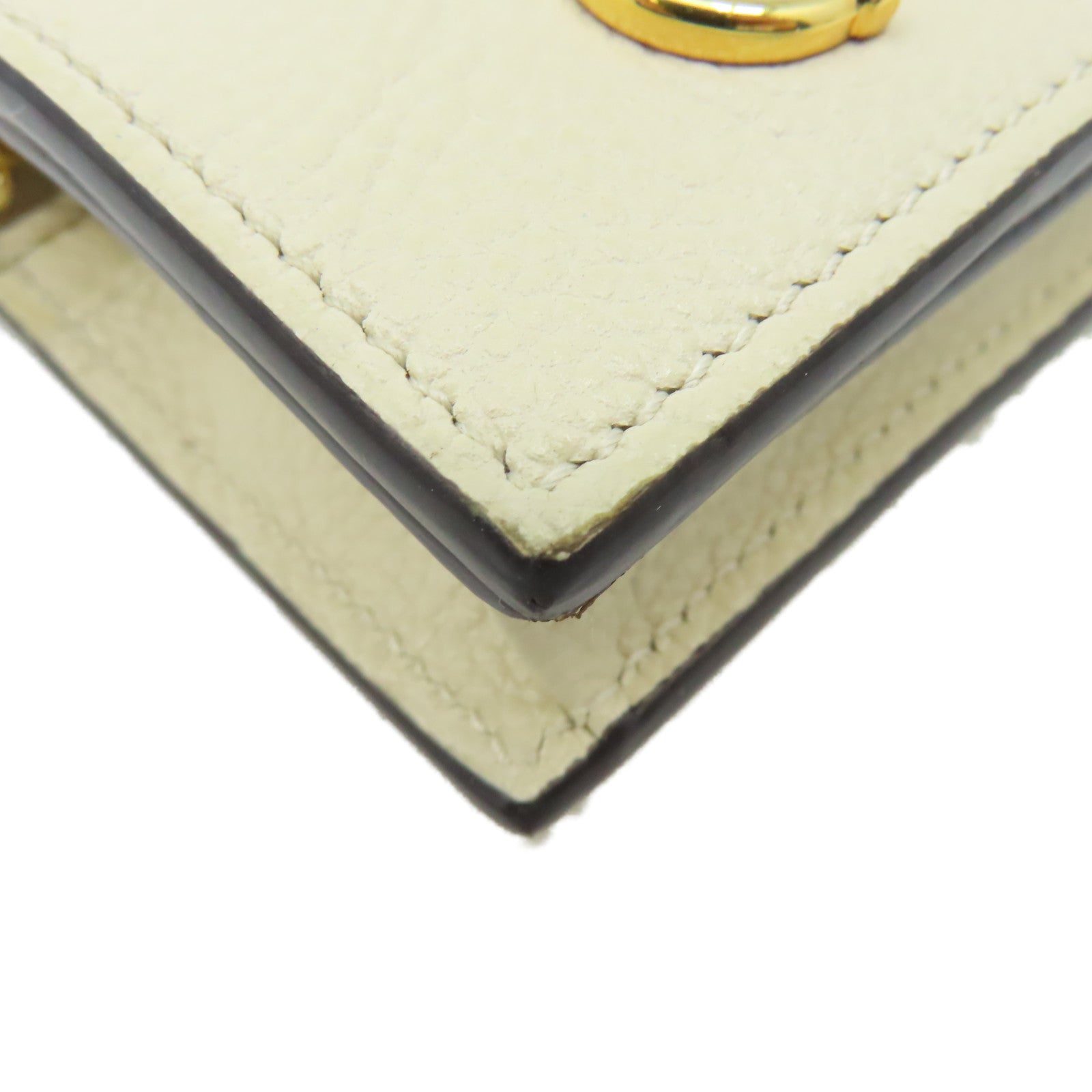 GUCCI 牛皮皮革Chain Wallet錢包米白色