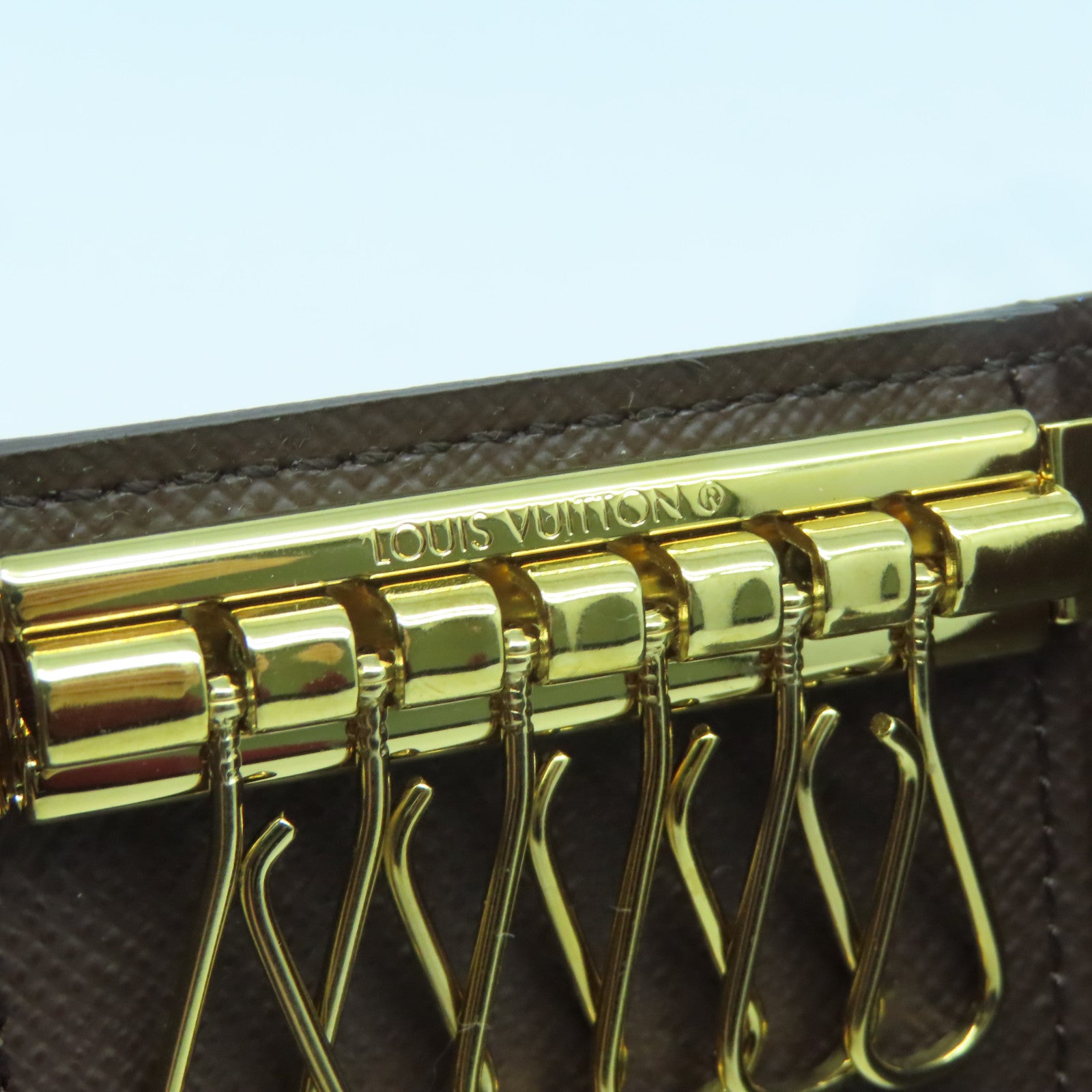 LOUIS VUITTON Damier Key Case 6金扣鎖匙包啡色